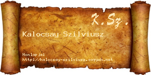 Kalocsay Szilviusz névjegykártya